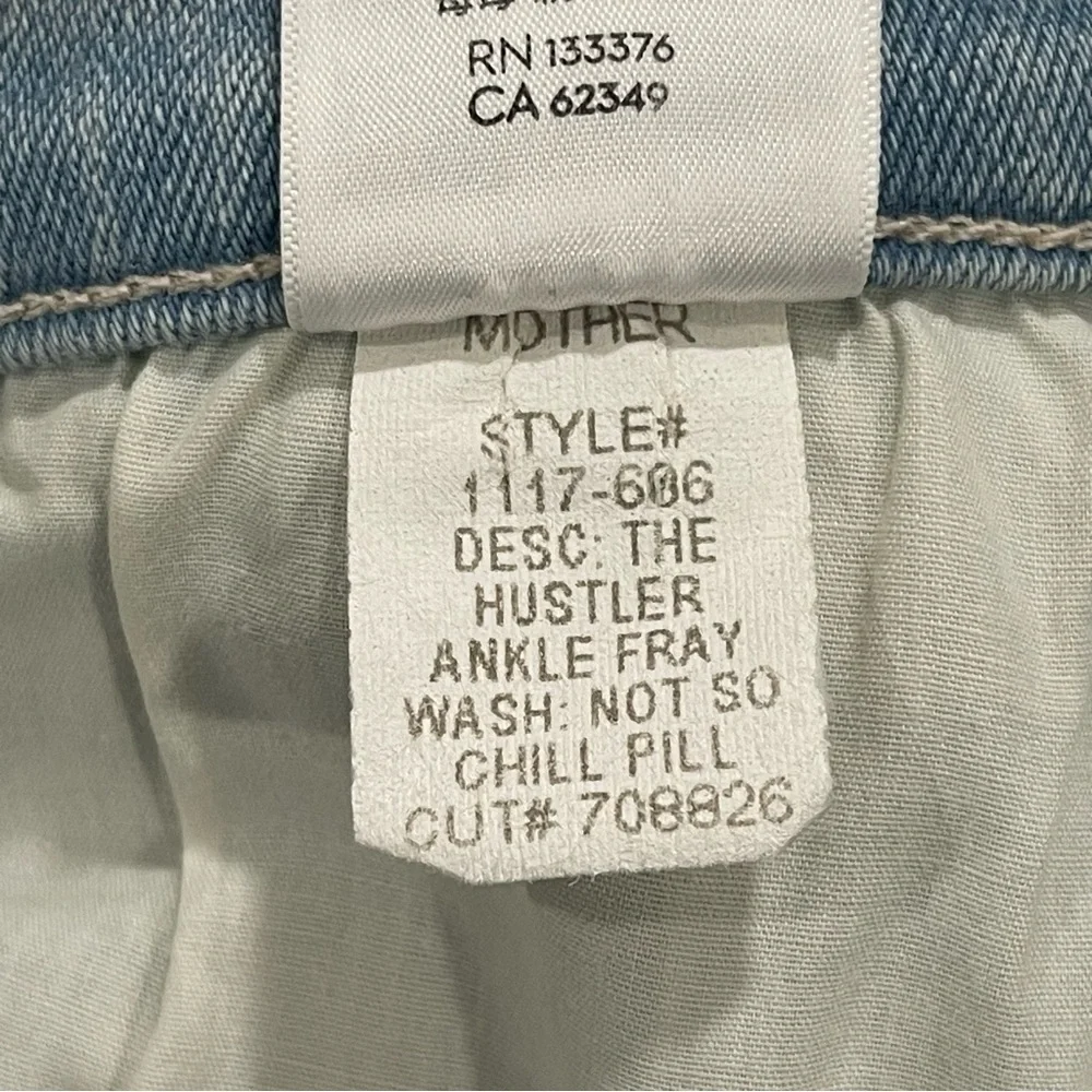 MOTHER The Hustler High Waist Ankle Fray Jeans - Not So Chill Pill - Sz - 28